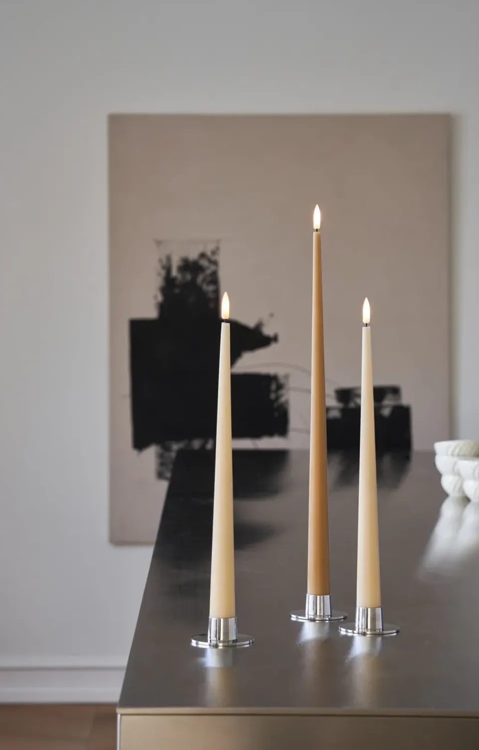 Ester & erik taper candle LED 2-pack, 14 Pale ginger , 30 cm Orange Online