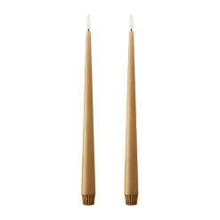 Ester & erik taper candle LED 2-pack, 27 Almond butter , 30 cm Brown Discount