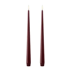 Ester & erik taper candle LED 2-pack, 44/2 Deep Wine , 30 cm Red Outlet