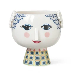 Bjørn Wiinblad Eva flower pot on foot Ø21 cm, Blue Clearance