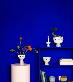 Bjørn Wiinblad Eva flower pot on foot Ø21 cm, Blue Clearance