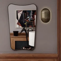 GUBI F.A.33 Mirror, brass, large Black Best
