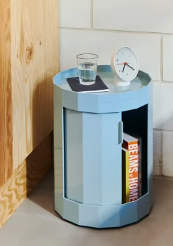 HAY Facet Cabinet low side table feet/wheels 49 cm, Misty Blue Best