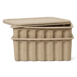 Ferm Living Ferm large box paper with lid 2-pack, Brown