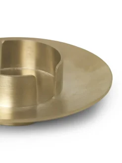 Ferm Living block candle holder, brass Gold-coloured New