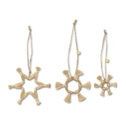 Ferm Living Jute Stars Christmas decoration 3 pieces, Natural Beige Outlet