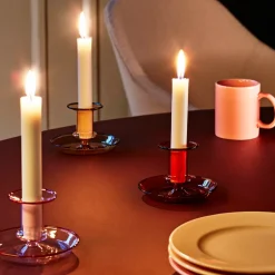 HAY Flare candlestick, Pink Discount