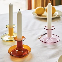 HAY Flare candlestick, Pink Discount