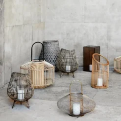 Broste Copenhagen Flax lanterna bamboo, large Beige Hot