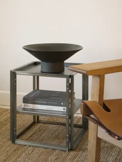 Kristina Dam Studio Foldable side table 40x40 cm, Brushed stainless steel Silver-coloured Hot