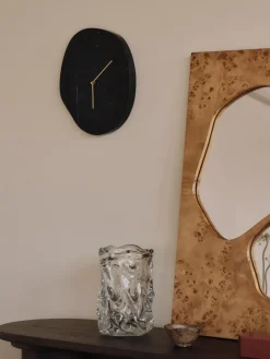 Ferm Living Folia mirror, Natural burl, 82 cm Beige