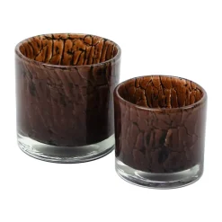 Olsson & Jensen Fuji tealight holder Ø8 cm, Dark Brown Clearance