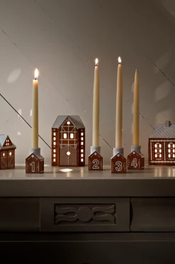 Kähler Gingerbread advent candlestick 4 pieces, Brown Online