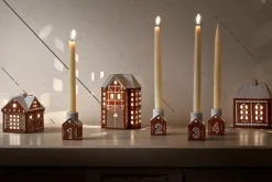 Kähler Gingerbread advent candlestick 4 pieces, Brown Online