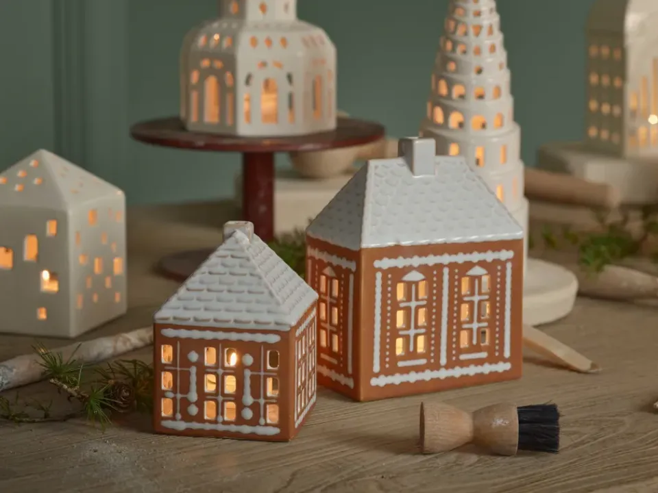 Kähler Gingerbread candle holder medium 15 cm, Brown Discount