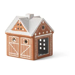 Kähler Gingerbread candle house, Christmas barn 11.5 cm Brown New