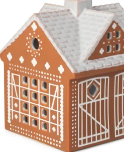 Kähler Gingerbread candle house, Christmas barn 11.5 cm Brown New
