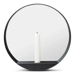 Gejst Glim mirror/candlestick Ø28 cm, Black Best