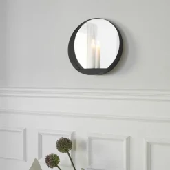 Gejst Glim mirror/candlestick Ø28 cm, Black Best