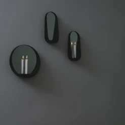 Gejst Glim mirror/candlestick Ø28 cm, Black Best