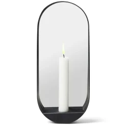Gejst Glim mirror/candlestick oval 12x28 cm, Black Sale