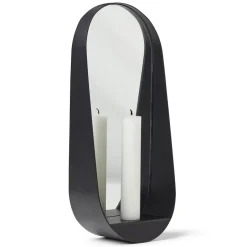 Gejst Glim mirror/candlestick oval 12x28 cm, Black Sale