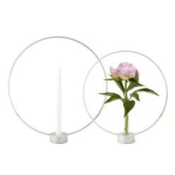 KLONG Gloria candle holder, small, nickel Silver-coloured Outlet