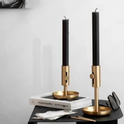 Northern Granny candleholder low, brass Gold-coloured Best