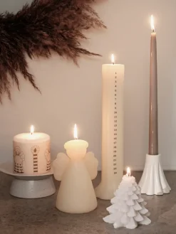 Broste Copenhagen Granny Christmas tree candle Ø9x10 cm, Pure White Outlet