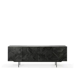 Ethnicraft Graphic sideboard, Teak 4 doors Black New