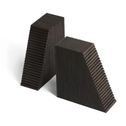 Ethnicraft Grooves bookends 2-pack, Mahogany dark Brown Outlet