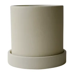 DBKD Grow pot Ø10 cm with saucer, Sandy creme Beige Outlet