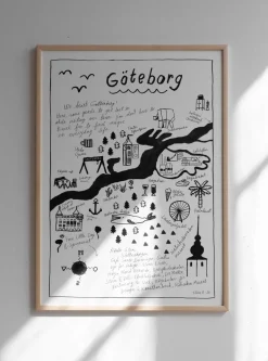 Fine Little Day Göteborg poster, 50x70 cm BlueBlackWhite Sale