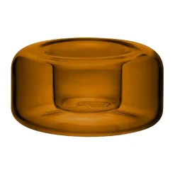 Kosta Boda Happy candle holder 4.7 cm, Amber Brown Hot