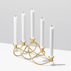 Georg Jensen Harmony candle holder, gold plated Gold-coloured Best