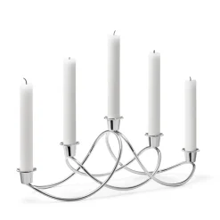 Georg Jensen Harmony candle holder, polished Silver-coloured Clearance