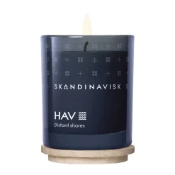 Skandinavisk Hav scented candle with lid, 65 g Blue