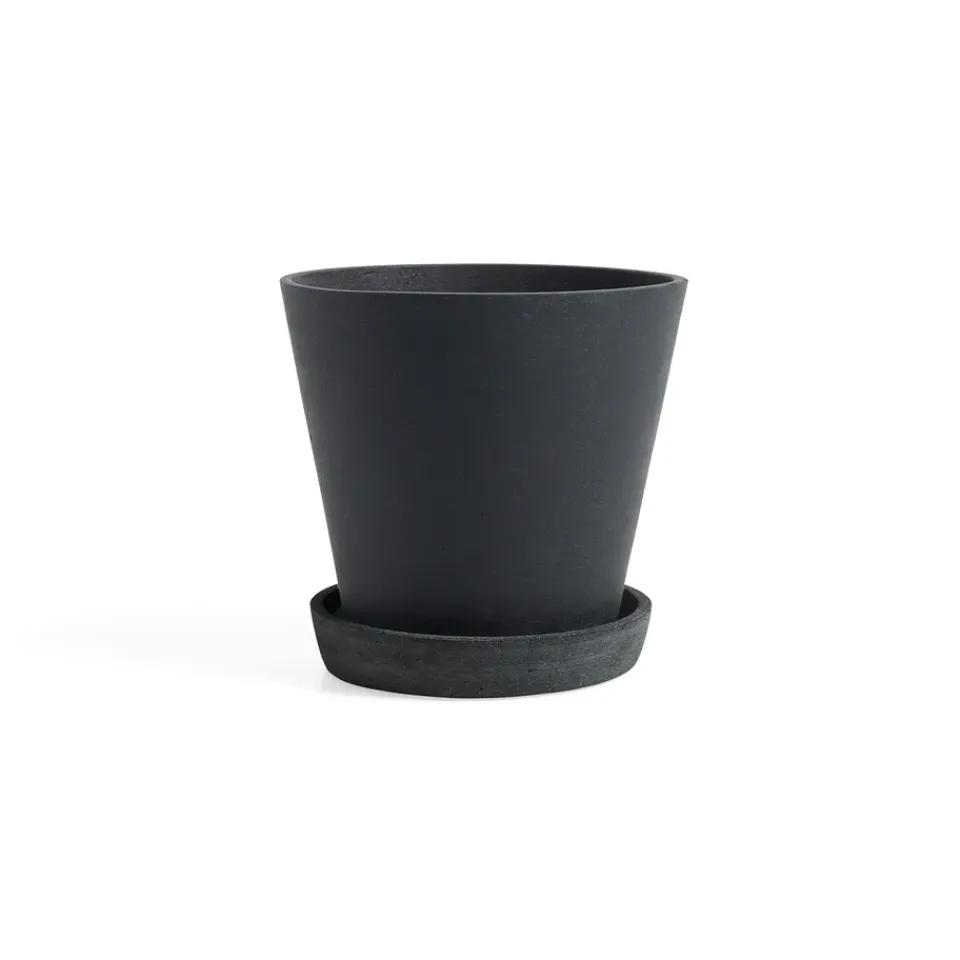 HAY Flowerpot with saucer L Ø17.5 cm, Black Online