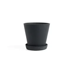 HAY Flowerpot with saucer M Ø14 cm, Black Best