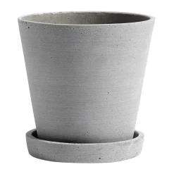 HAY Flowerpot with saucer M Ø14 cm, Grey Outlet