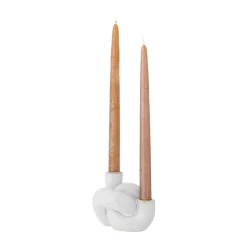 Bloomingville Haydn candle stick knot, White