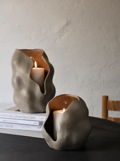Broste Copenhagen Hekla Hurricane candle lantern, Dove , Ø16 cm Grey Hot