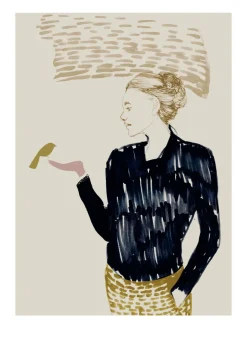 Anna Bülow Hello poster, 50x70 cm Brown Outlet