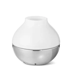 Georg Jensen Henning Koppel hurricane candle holder, Ø 12 cm Silver-colouredWhite Hot