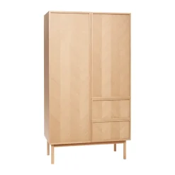 Hübsch Herringbone wardrobe large, Oak Beige