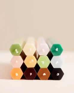 HAY Hexagon Candle light mix 4-pack, Pastel Multi Hot