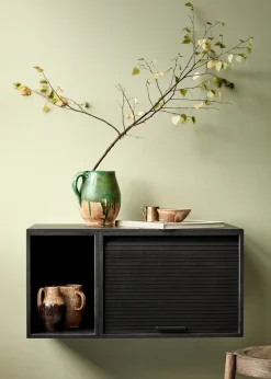 Northern Hifive cabinet with jalusi door, painted oak Black Clearance