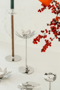 Hilke Collection Hilke X Mumin Little My candle holder, Nickel-plated brass Silver-coloured Clearance