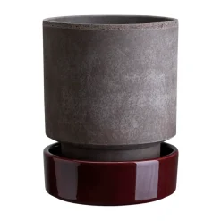 Bergs Potter Hoff pot, Ø16 cm, Raw Grey-Deep Burgundy GreyPurple