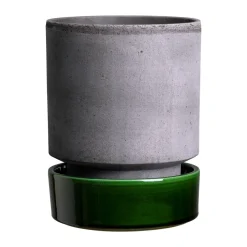 Bergs Potter Hoff pot, Ø18 cm, Raw Grey-Emerald Green GreyGreen Best